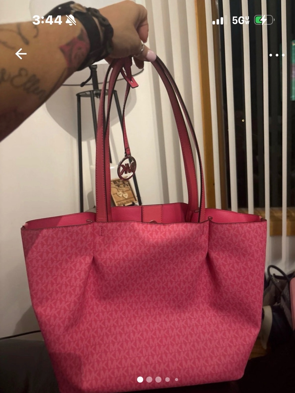 Michael Kors Hot Pink MK Logo Tote